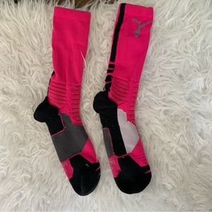 Nike Accessories Nike Hyper Elite Socks Pink Black Gray Ribbon